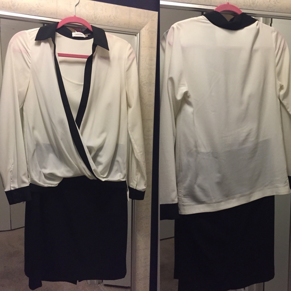 Calvin Klein Black & White Dress SZ 2